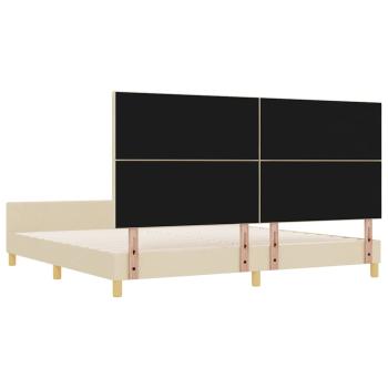 Bettgestell Creme 200x200 cm aus Stoff