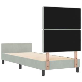 Boxspringbett mit Kopfteil Hellgrau 80 x 200 cm Samt
