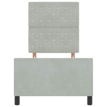 Boxspringbett mit Kopfteil Hellgrau 80 x 200 cm Samt
