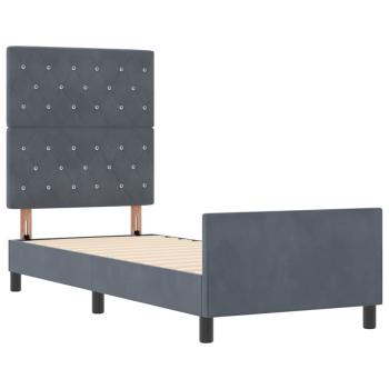 Boxspringbett mit Kopfteil Dunkelgrau 80 x 200 cm Samt
