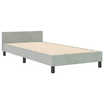 Boxspringbett mit Kopfteil Hellgrau 100 x 200 cm Samt