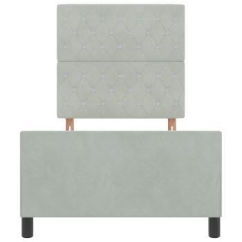 Boxspringbett mit Kopfteil Hellgrau 100 x 200 cm Samt