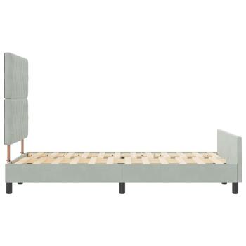 Boxspringbett mit Kopfteil Hellgrau 120 x 200 cm Samt