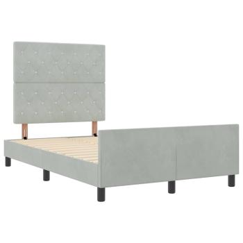 Boxspringbett mit Kopfteil Hellgrau 120 x 200 cm Samt