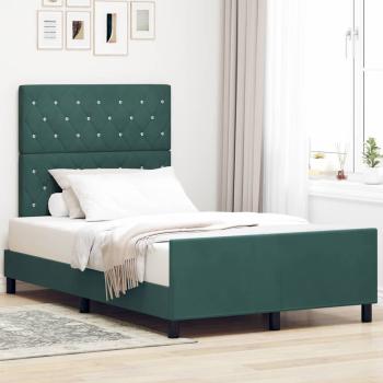 ARDEBO.de - Boxspringbett mit Kopfteil Dunkelgrün 120 x 200 cm Samt