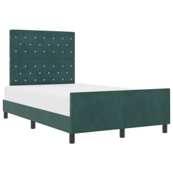 Boxspringbett mit Kopfteil Dunkelgrün 120 x 200 cm Samt