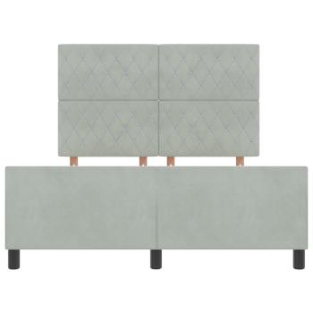 Boxspringbett mit Kopfteil Hellgrau 140 x 200 cm Samt