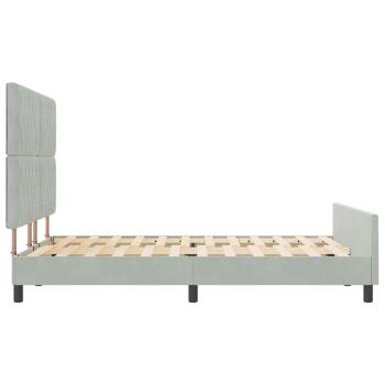 Boxspringbett mit Kopfteil Hellgrau 140 x 200 cm Samt