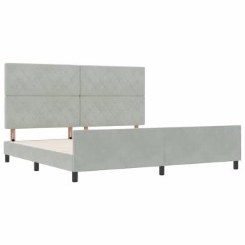 Bettgestell Hellgrau 200x200 cm Samt