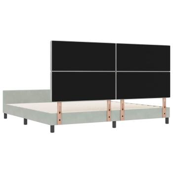 Bettgestell Hellgrau 200x200 cm Samt