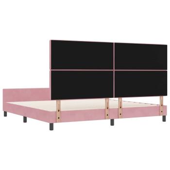 Pinkes Samt Bettgestell 200x200 cm