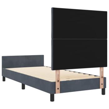 Dunkelgrauer Samt Bettgestell 90x200 cm