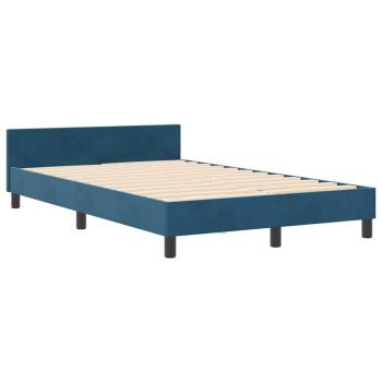 Boxspringbett mit Kopfteil Dunkelblau 120 x 190 cm Samt