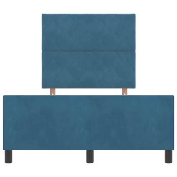 Boxspringbett mit Kopfteil Dunkelblau 120 x 190 cm Samt