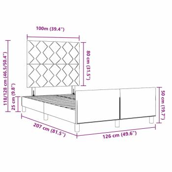 Schwarzes Samt Bettgestell 120x200 cm