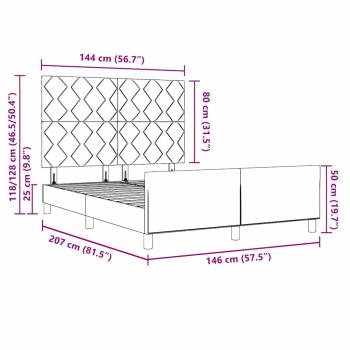 Bettgestell Schwarz 140x200 cm Samt