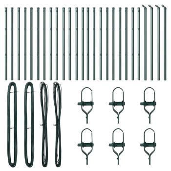 Zaunpfosten 26 Stück Grün Ø32 mm 120 cm Verzinkter Stahl
