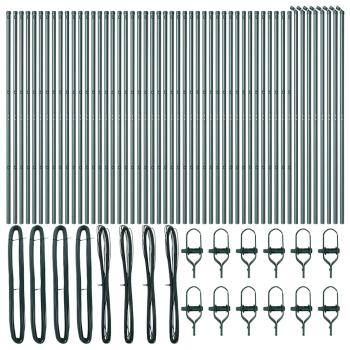Zaunpfosten 52 Stück Grün Ø32 mm 150 cm Verzinkter Stahl