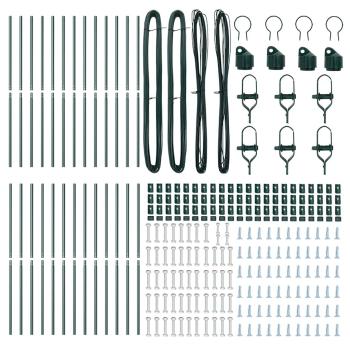 Zaunpfosten 26 Stück Grün Ø32 mm 190 cm Galvanisiertes Stahl