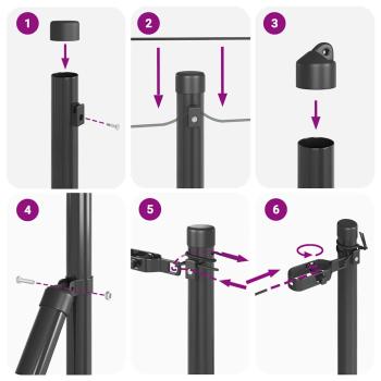 Zaunpfosten 26 Stück Grau Ø32 mm 80 cm Verzinkter Stahl