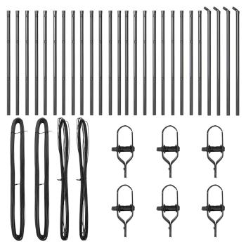 Pfosten 26 Stück Grau Ø32 mm 120 cm Galvanisiertes Stahl