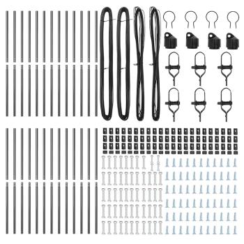 Zaunpfosten 26 Stück Grau Ø32 mm 150 cm Galvanisierter Stahl