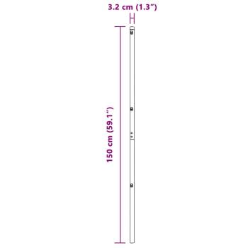 Zaunpfosten 52 Stck Grau Ø32 mm 150 cm Verzinkter Stahl