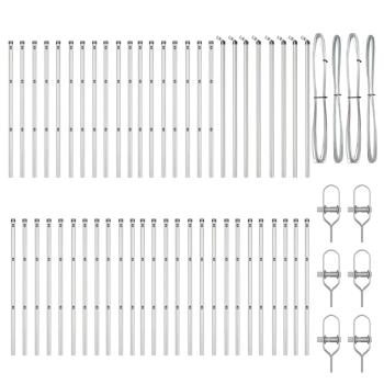 Zaunpfosten 52 Stück Ø32 mm 120 cm Verzinkter Stahl