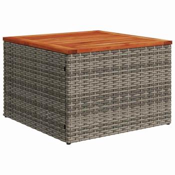 7-teiliges Garten Sofa Set mit Kissen Grau Poly Rattan Akazie