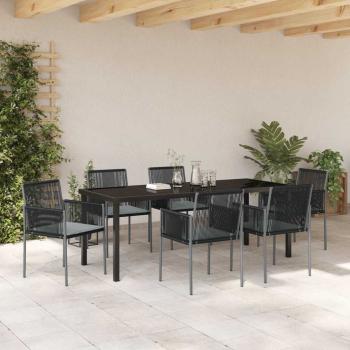Set von 4 Schwarz Poly-Rattan 54x60.5x83.5 cm Langlebig