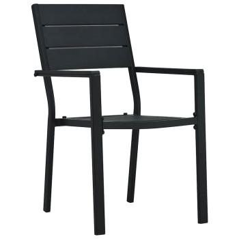 5 Teile Garten Esstisch Set Schwarz HDPE