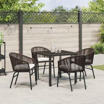 5-teiliges Garten-Essset Braun Poly-Rattan