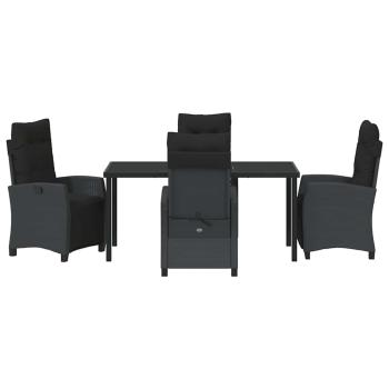 5-teiliges Garten-Dining-Set Schwarz Poly-Rattan