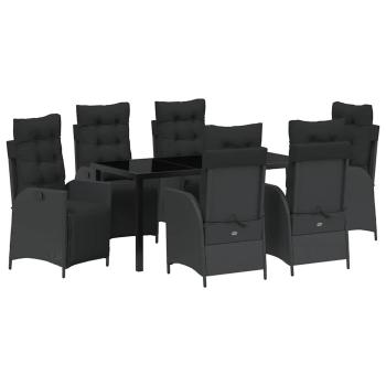 7-teiliges Garten-Dining-Set Schwarz Poly-Rattan