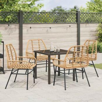 5-teiliges Garten-Essgruppe Braun Poly-Rattan