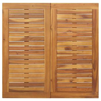 Gartentisch 90x90x75 cm Aus solidem Akazienholz und Metall