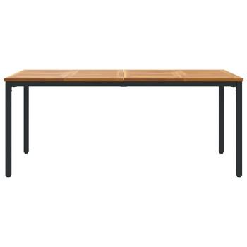 Gartentisch 180x90x75 cm aus massivem Akazienholz und Metall