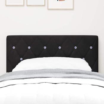 Kopfteil Kristallknopf Gepolstert Schwarz 80 cm Samt