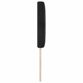 Kopfteil Kristallknopf Gepolstert Schwarz 80 cm Samt
