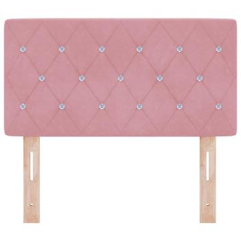 Kopfteil Kristallknopf Gepolstert Rosa 80 cm Samt