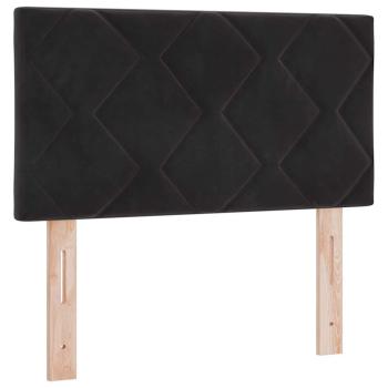 Kopfteil mit Diamantblock-Design Schwarz 80 cm Samt