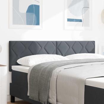 ARDEBO.de - Kopfteil Diamantblocks Design Dunkelgrau 140 cm Samt