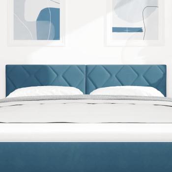 Kopfteil Diamantblock Design Dunkelblau 140 cm Samt