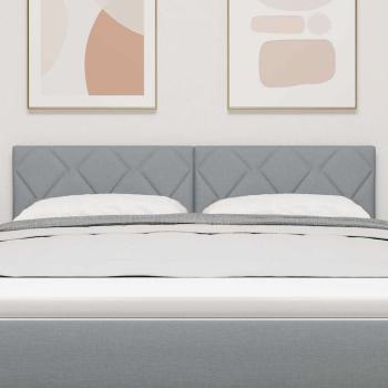 Kopfteil Diamantblöcke Design Hellgrau 160 cm Stoff