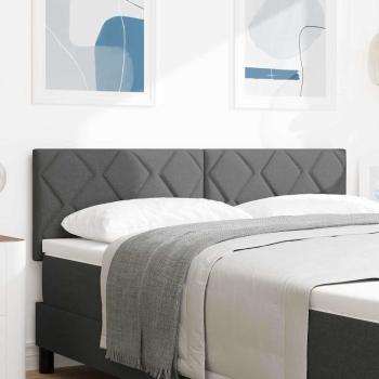 ARDEBO.de - Kopfteil Diamantblock-Design Dunkelgrau 160 cm Stoff