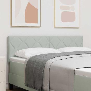 ARDEBO.de - Kopfteil mit Diamantblockdesign Hellgrau 160 cm Samt