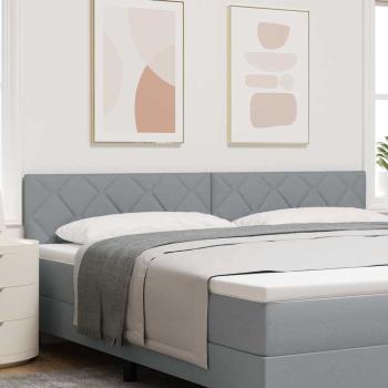 ARDEBO.de - Kopfteil Diamantblockdesign Hellgrau 200 cm Stoff
