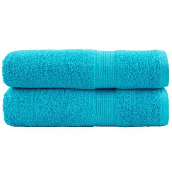 ARDEBO.de - Premium-Duschtücher SOLUND 2 Stk. Türkis 70x140 cm 600 g/m²