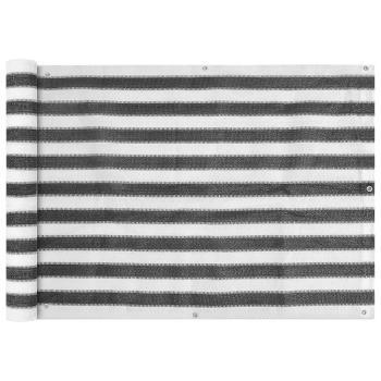 ARDEBO.de - Balkonsichtschutz HDPE 75x400 cm anthrazit und weiß