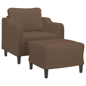 Sessel mit Hocker Braun 60 cm Stoff